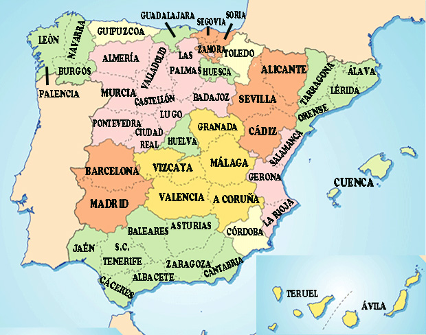 Mapa De Espa a Con Sus Provincias Mapa De Espa a Mapa De Espa a Con Sus Provincias Mapa De Espa a
