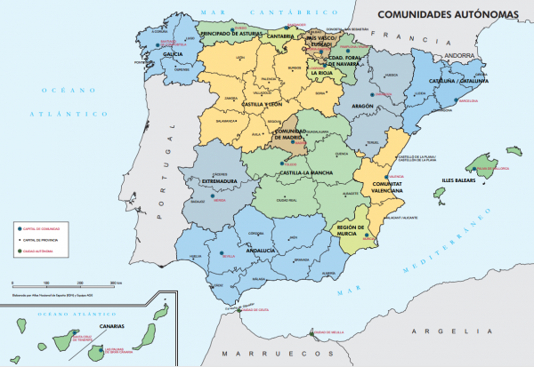 Mapa de España por comunidades